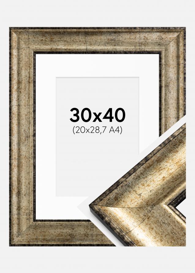Cadre Saltsjöbaden Or Antique 30x40 cm - Passe-partout Blanc 21x29,7 cm (A4)