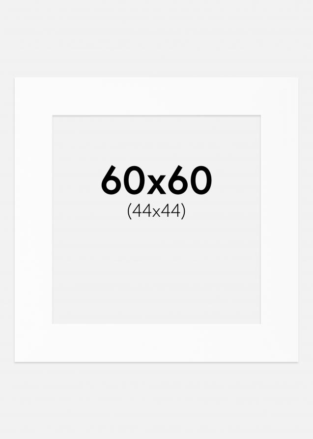 Passe-partout Blanc Standard (noyau blanc) 60x60 cm (44x44)