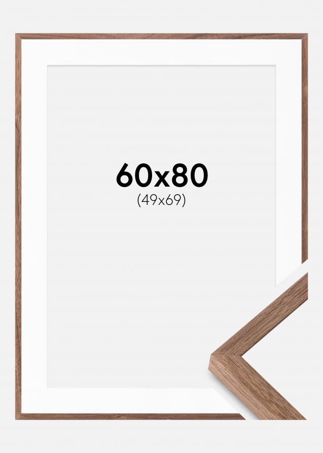 Cadre Soul Walnut Veneer 60x80 cm - Passe-partout Blanc 50x70 cm