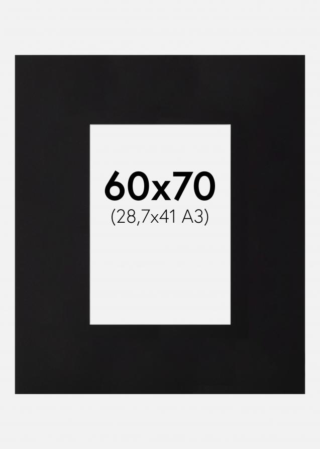 Passe-partout XXL Noir (noyau blanc) 60x70 cm (28,7x41)