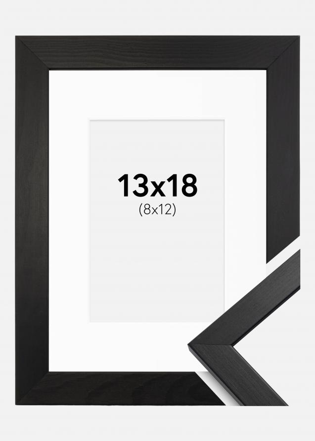 Cadre Stilren Verre acrylique Noir 13x18 cm - Passe-partout Blanc 9x13 cm