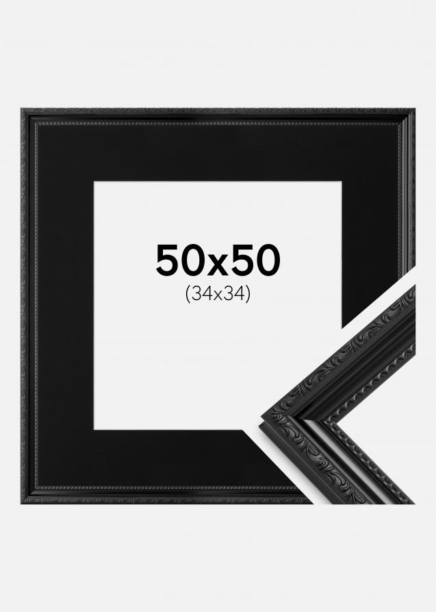 Cadre Abisko Noir 50x50 cm - Passe-partout Noir 35x35 cm