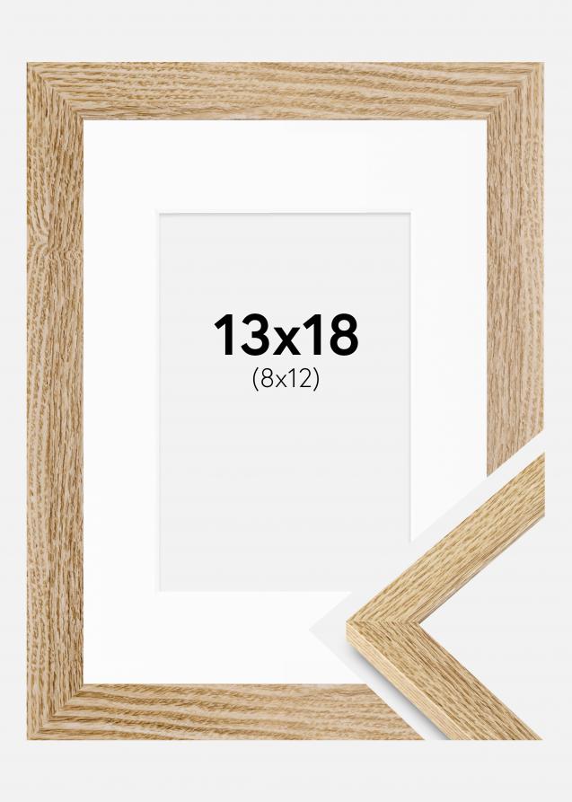 Cadre Selection Chêne 13x18 cm - Passe-partout Blanc 9x13 cm