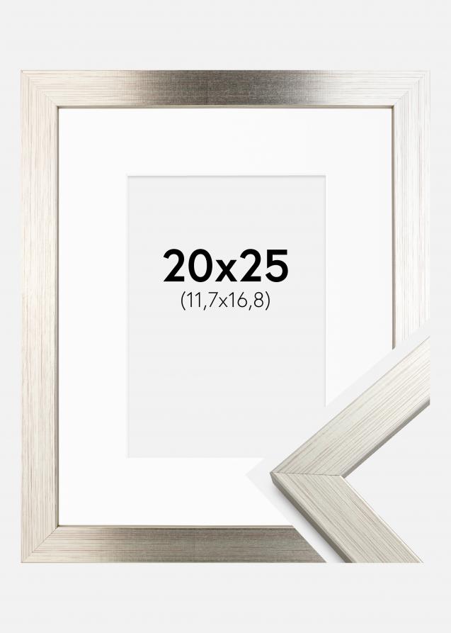 Cadre Silver Wood 20x25 cm - Passe-partout Blanc 5x7 inches