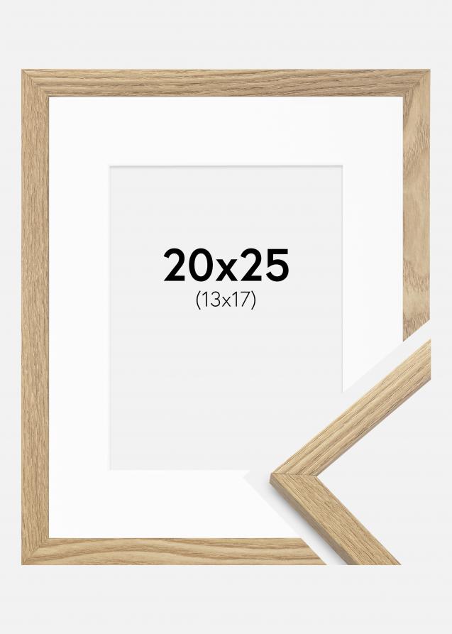 Cadre Trendy Chêne 20x25 cm - Passe-partout Blanc 14x18 cm