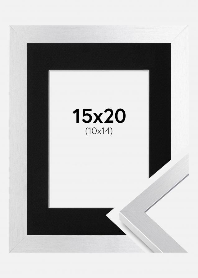 Cadre Selection Argent 15x20 cm - Passe-partout Noir 11x15 cm