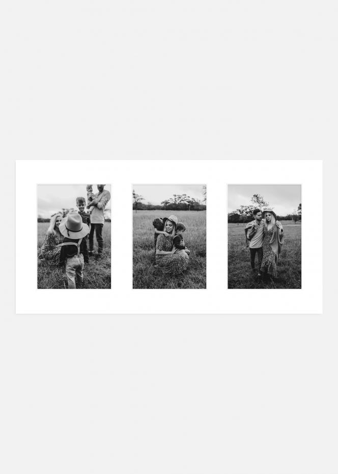 Passe-partout Blanc 25x50 cm - Collage 3 Images (12x17 cm)