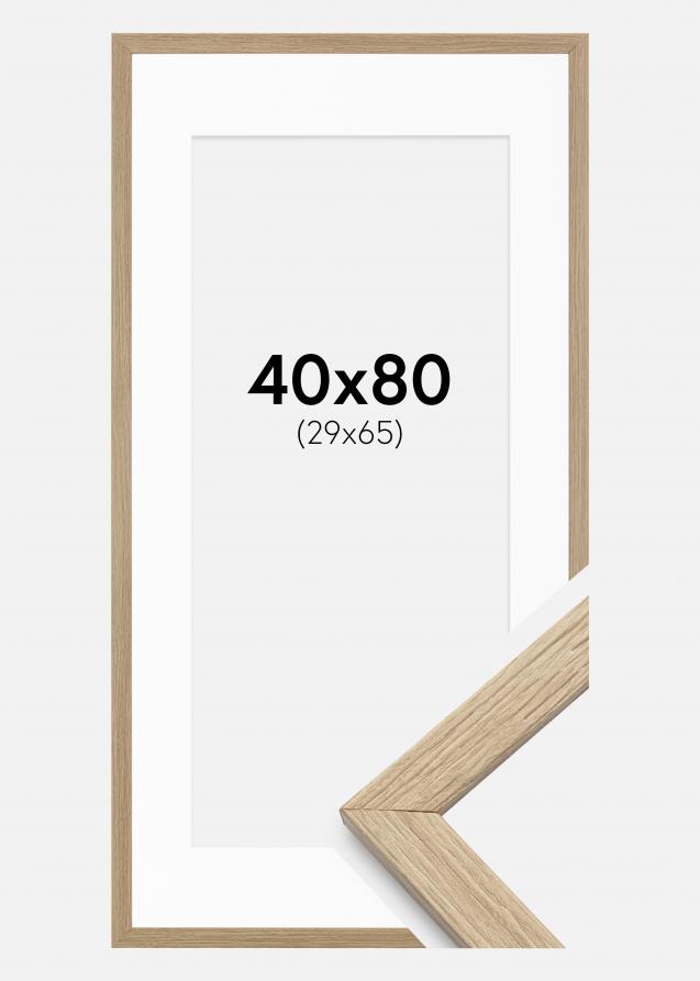 Cadre Stilren Chêne 40x80 cm - Passe-partout Blanc 30x66 cm
