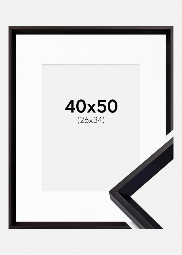 Cadre Globe Noir 40x50 cm - Passe-partout Blanc 27x35 cm