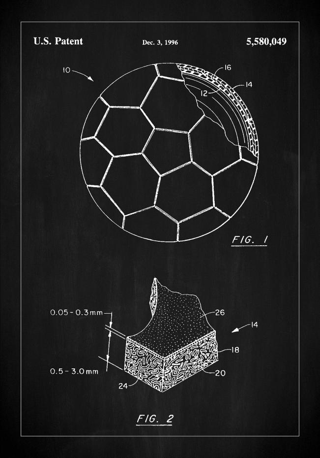 Patent Print - Football - Black Poster