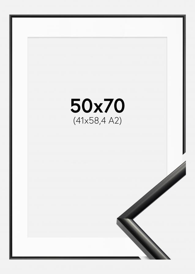 Cadre New Lifestyle Noir 50x70 cm - Passe-partout Blanc 42x59,4 cm