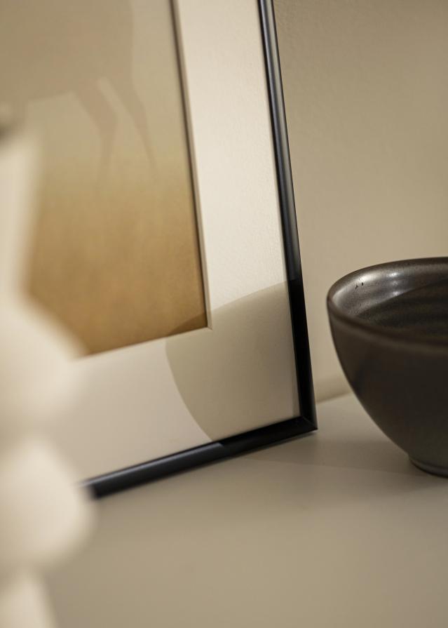 Cadre Scandi Mat Noir 60x70 cm - Passe-partout Blanc B2 500x707 mm