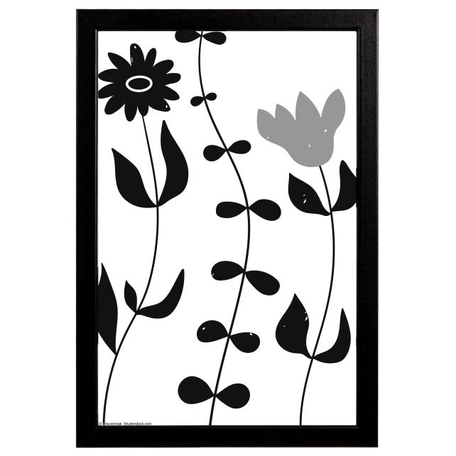 Cadre Liv Noir 20x30 cm - Passe-partout Blanc 10x21 cm