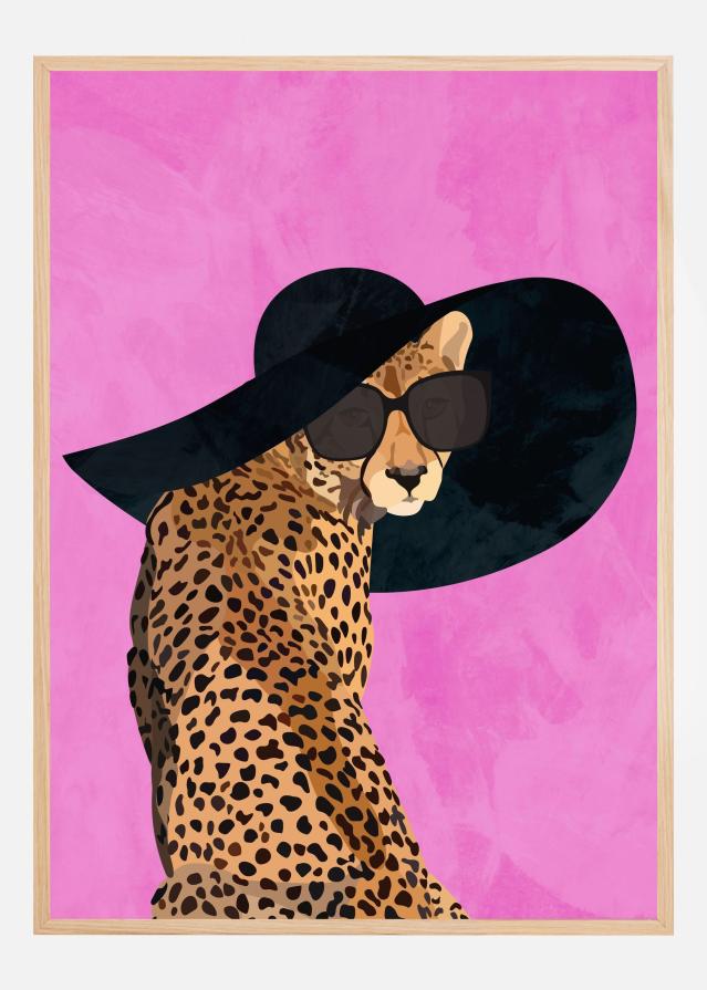 Cheetah Hat Pink Poster