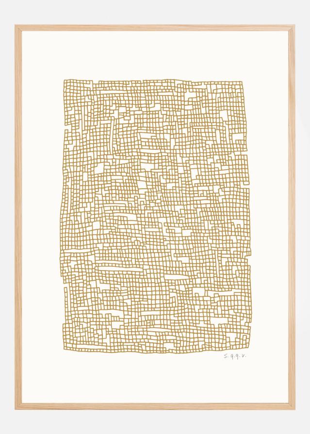 Grid Dark Oker Poster