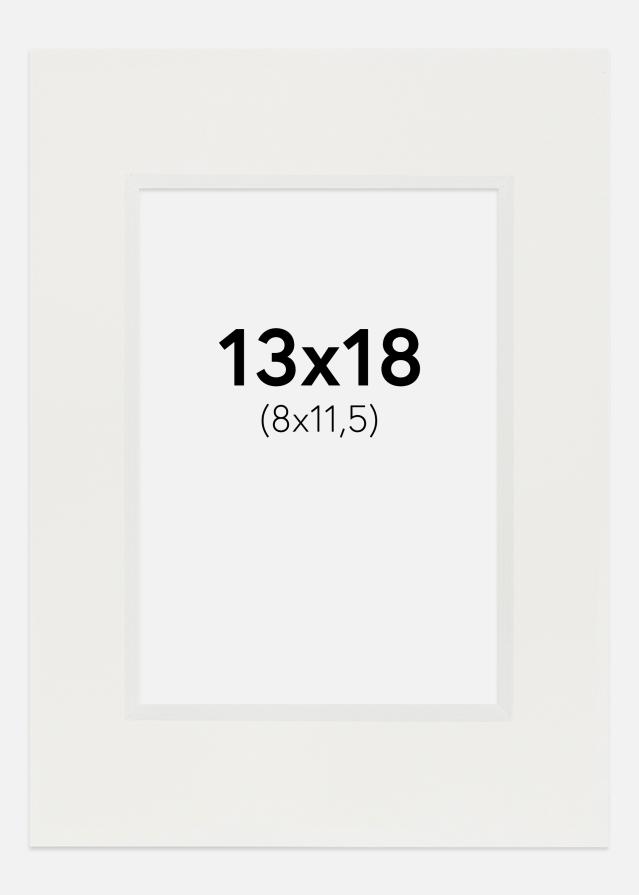 Passe-partout Blanc 3 mm (noyau blanc) 13x18 cm (8x11,5)