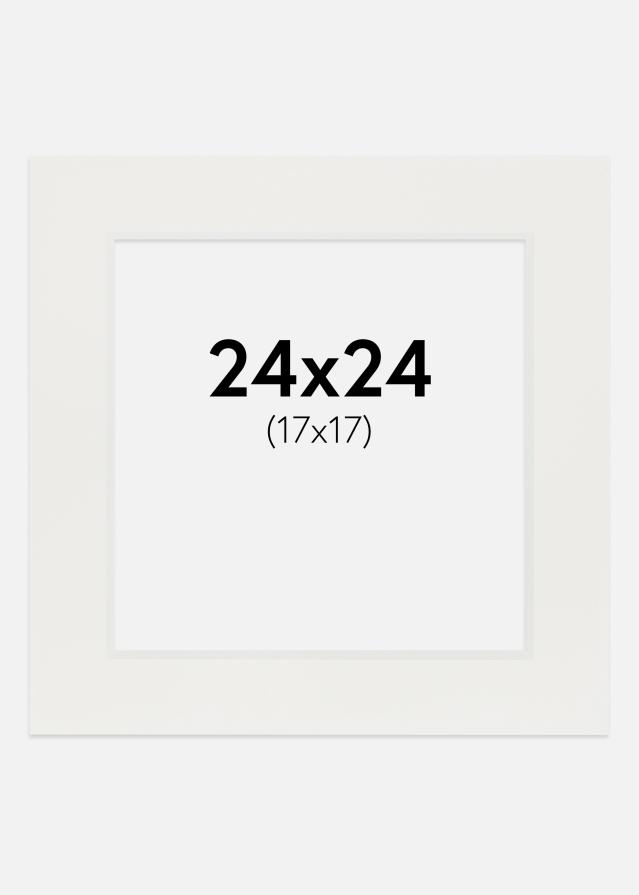 Passe-partout Blanc 3 mm (noyau blanc) 24x24 cm (17x17)