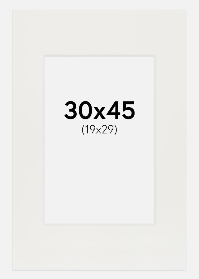 Passe-partout Blanc 3 mm (noyau blanc) 30x45 cm (19x29)