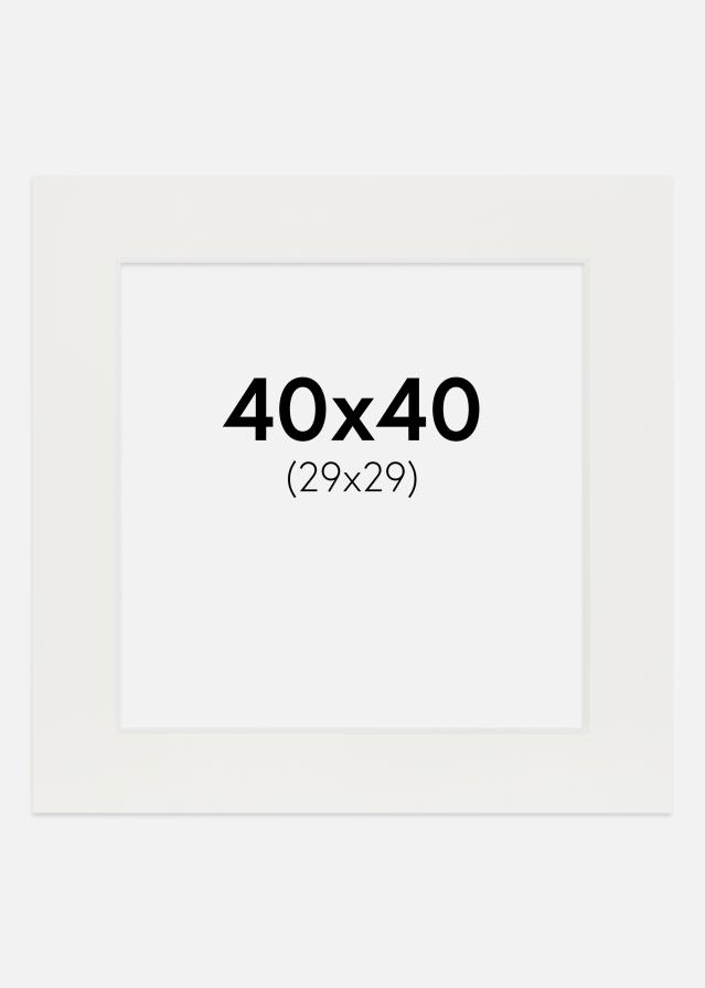 Passe-partout Blanc 3 mm (noyau blanc) 40x40 cm (29x29)