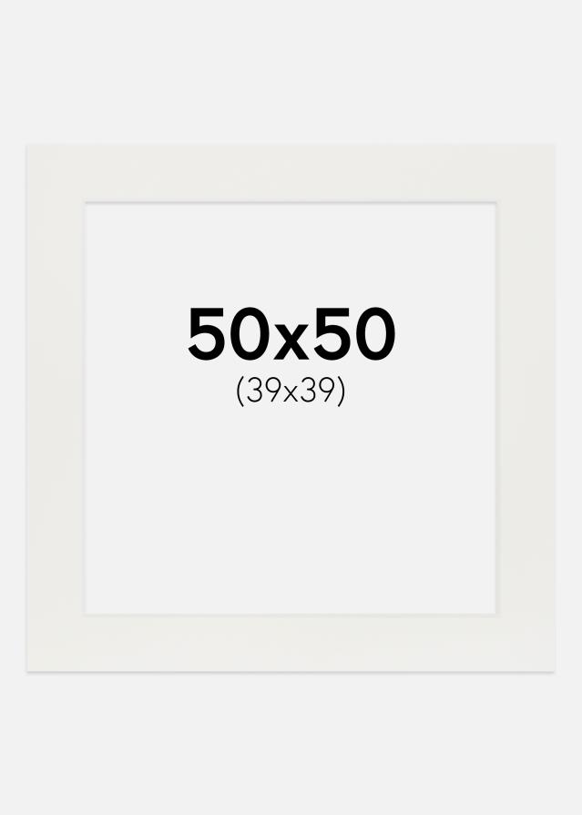 Passe-partout Blanc 3 mm (noyau blanc) 50x50 cm (39x39)