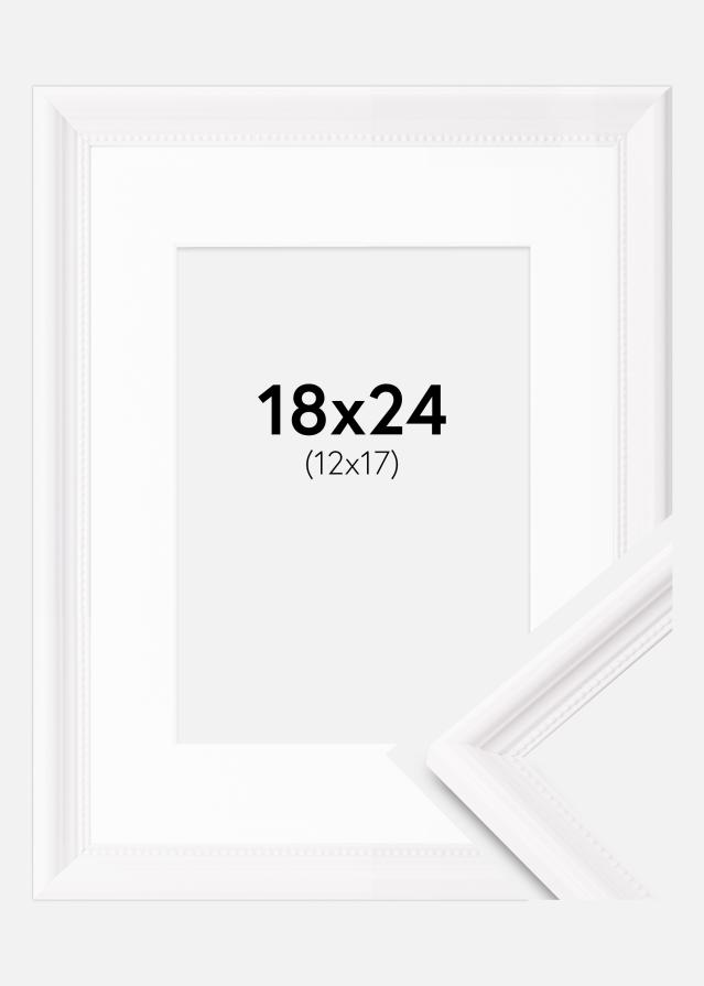 Cadre Gala Blanc 18x24 cm - Passe-partout Blanc 13x18 cm