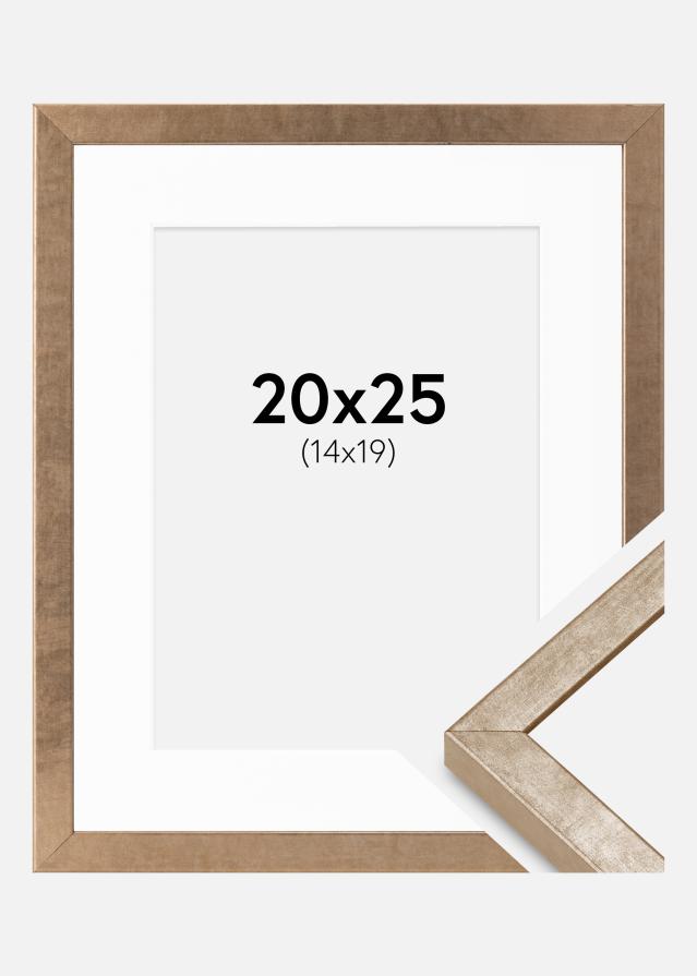 Cadre Ares Laiton 20x25 cm - Passe-partout Blanc 15x20 cm