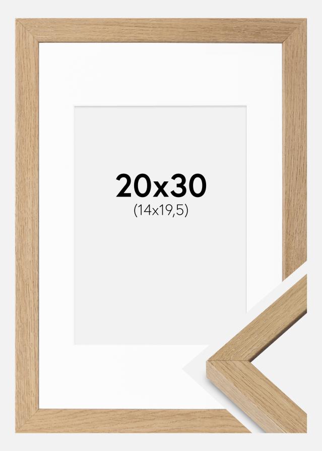 Cadre Hermes Chêne Naturel 20x30 cm - Passe-partout Blanc 15x21 cm