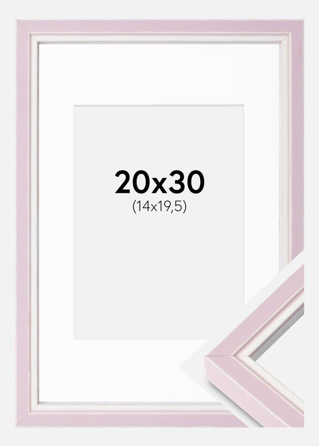 Cadre Diana Rose 20x30 cm - Passe-partout Blanc 15x21 cm