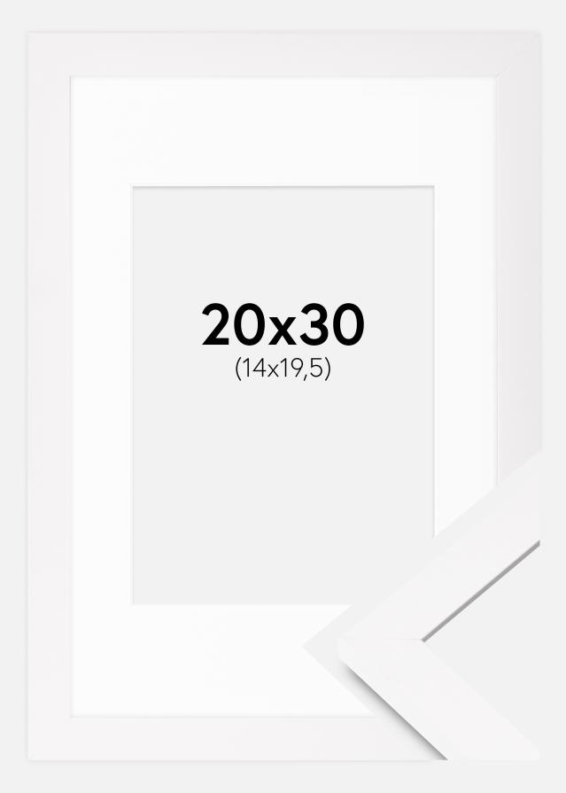Cadre BGA Classic Blanc 20x30 cm - Passe-partout Blanc 15x21 cm