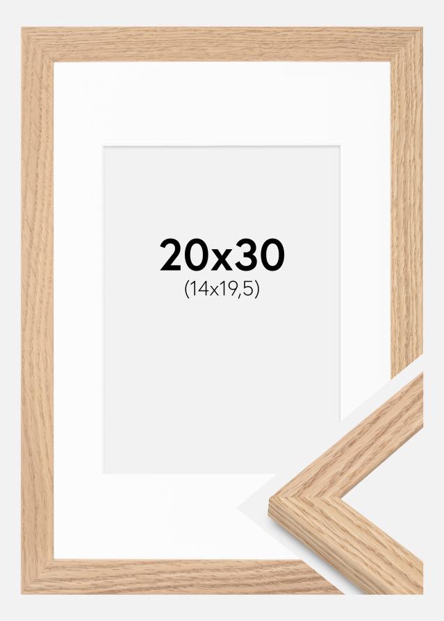 Cadre Tidlös Chêne massif 20x30 cm - Passe-partout Blanc 15x21 cm