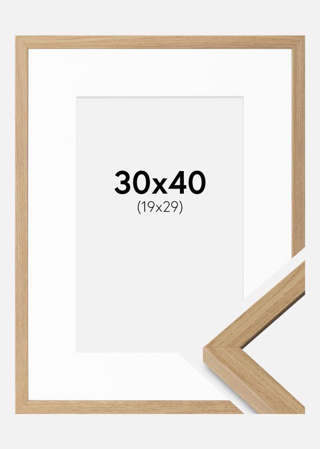 Cadre Ares Chêne Naturel 30x40 cm - Passe-partout Blanc 20x30 cm