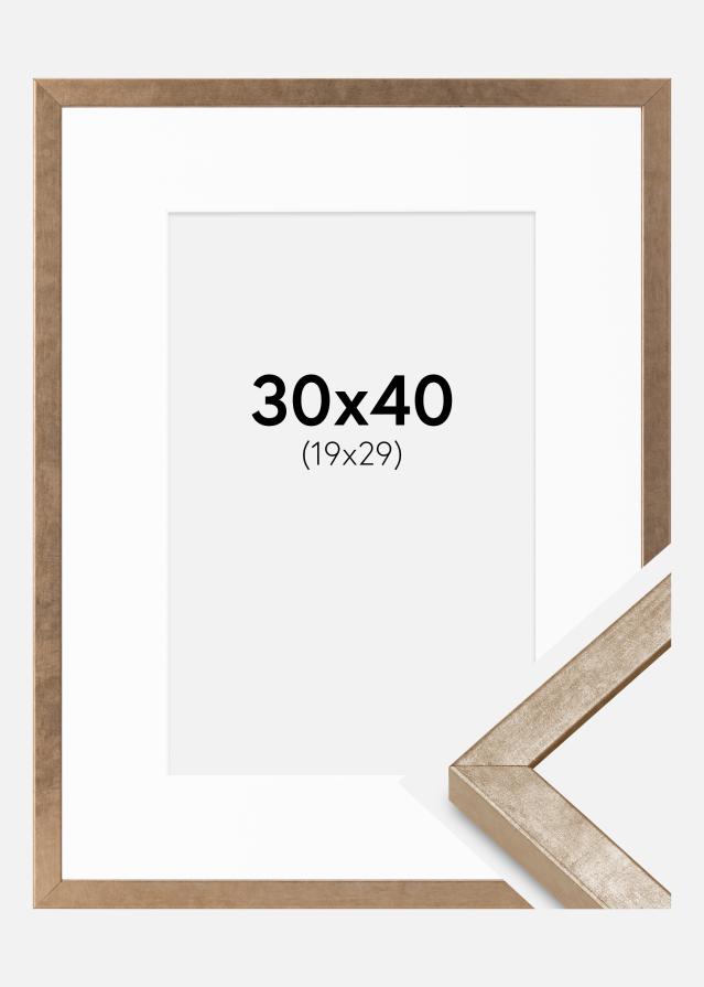 Cadre Ares Laiton 30x40 cm - Passe-partout Blanc 20x30 cm