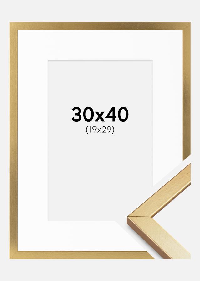 Cadre Minerva Or 30x40 cm - Passe-partout Blanc 20x30 cm
