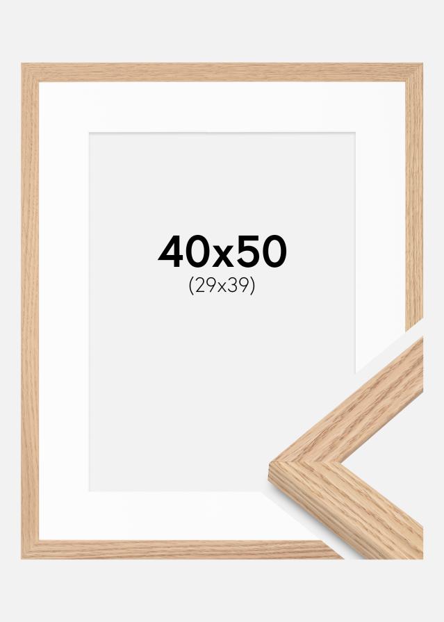 Cadre Tidlös massif Chêne 40x50 cm - Passe-partout Blanc 30x40 cm