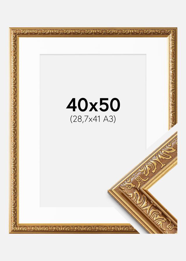 Cadre Swirl Or 40x50 cm - Passe-partout Blanc 29,7x42 cm