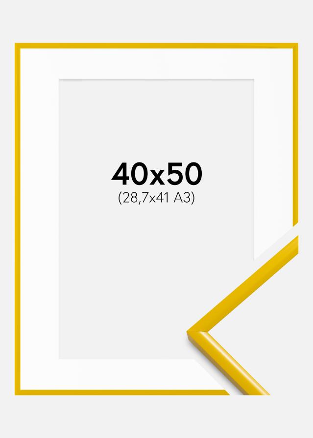 Cadre New Lifestyle Jaune 40x50 cm - Passe-partout Blanc 29,7x42 cm