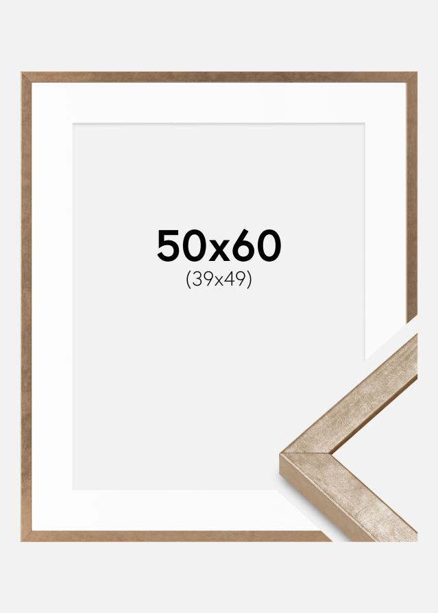 Cadre Ares Laiton 50x60 cm - Passe-partout Blanc 40x50 cm