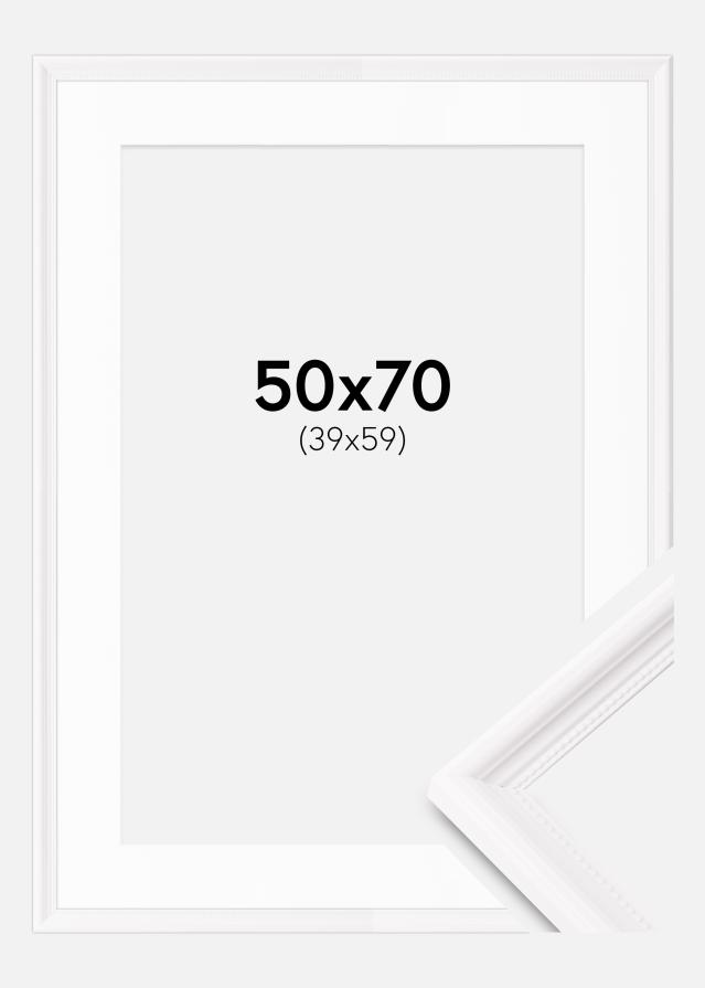 Cadre Gala Blanc 50x70 cm - Passe-partout Blanc 40x60 cm