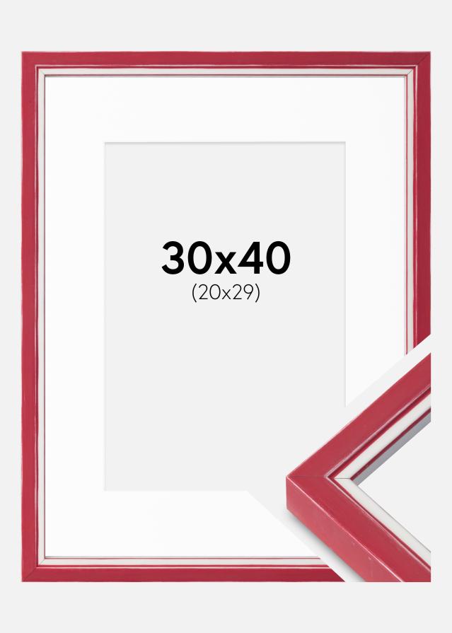Cadre Diana Rouge 30x40 cm - Passe-partout Blanc 21x30 cm