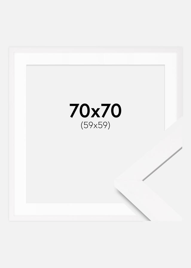 Cadre BGA Classic Blanc 70x70 cm - Passe-partout Blanc 60x60 cm