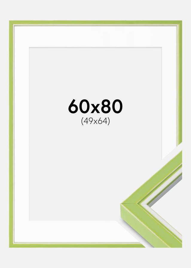 Cadre Diana Vert clair 60x80 cm - Passe-partout Blanc 50x65 cm