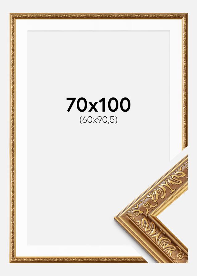 Cadre Swirl Or 70x100 cm - Passe-partout Blanc 61x91,5 cm