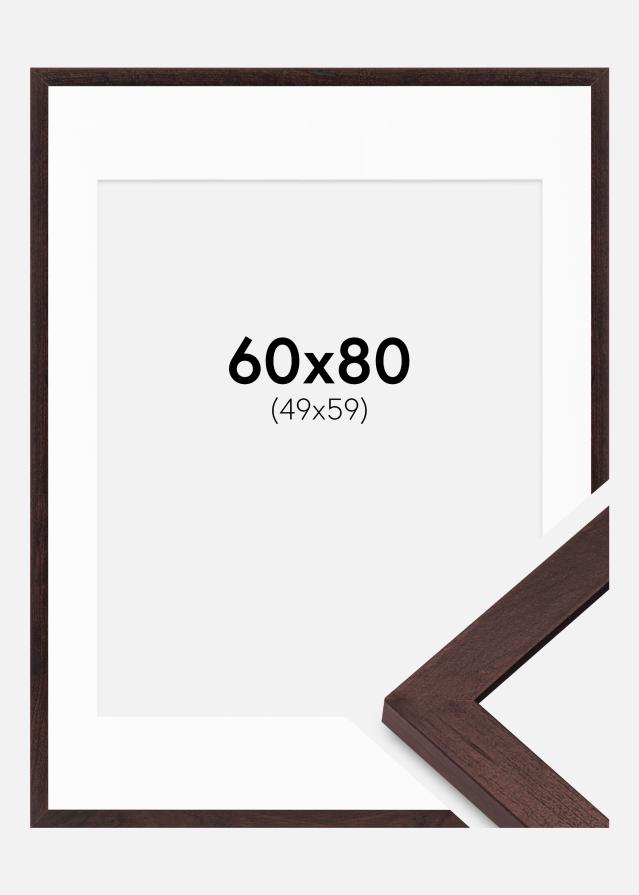 Cadre BGA Classic Noyer 60x80 cm - Passe-partout Blanc 50x60 cm