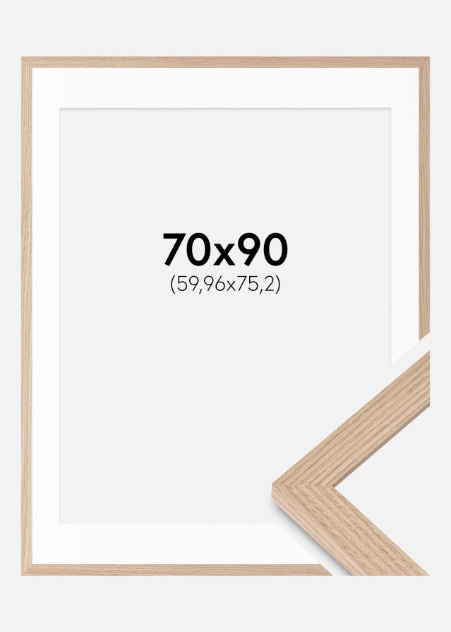 Cadre BGA Classic Chêne 70x90 cm - Passe-partout Blanc 24x30 inches