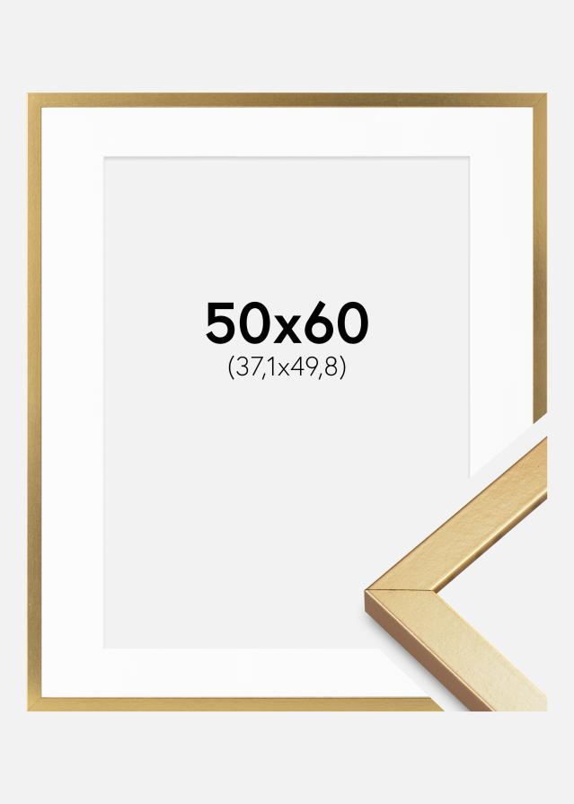 Cadre Minerva Or 50x60 cm - Passe-partout Blanc 15x20 inches