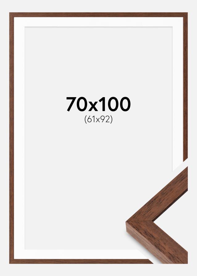 Cadre Hermes Teak 70x100 cm - Passe-partout Blanc 62x93 cm