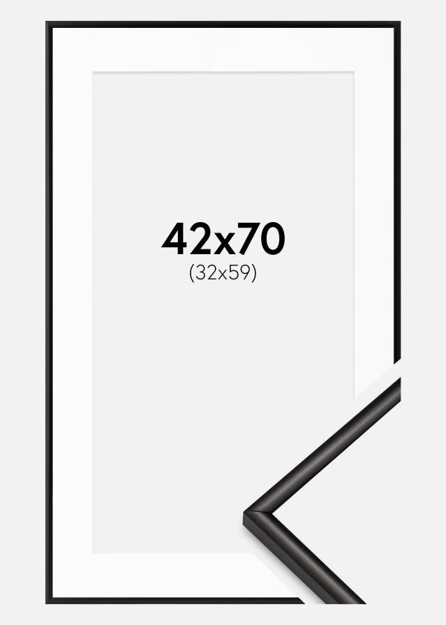 Cadre Scandi Mat Noir 42x70 cm - Passe-partout Blanc 33x60 cm