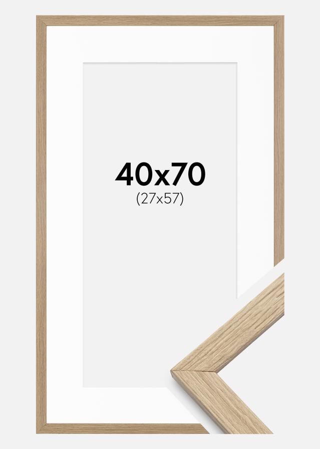 Cadre Stilren Chêne 40x70 cm - Passe-partout Blanc 28x58 cm