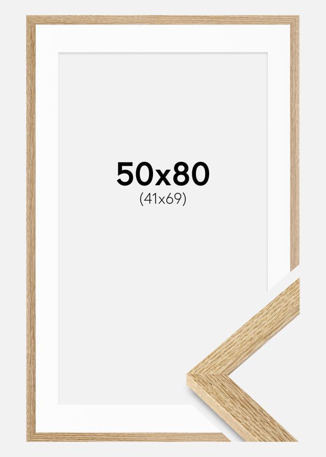 Cadre Selection Chêne 50x80 cm - Passe-partout Blanc 42x70 cm