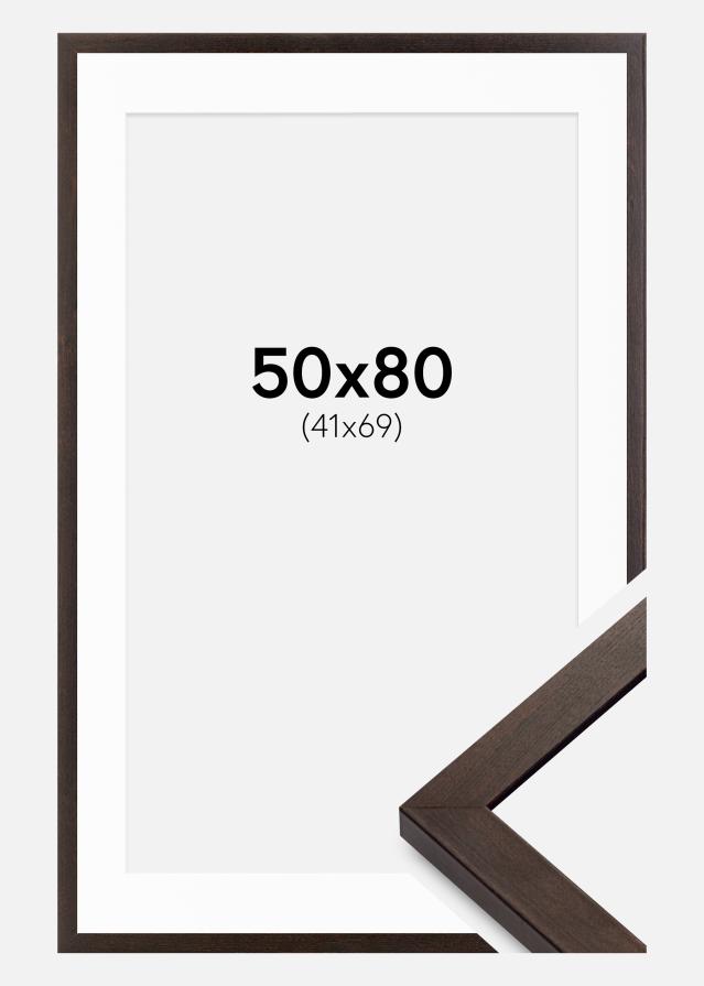 Cadre Selection Noyer 50x80 cm - Passe-partout Blanc 42x70 cm